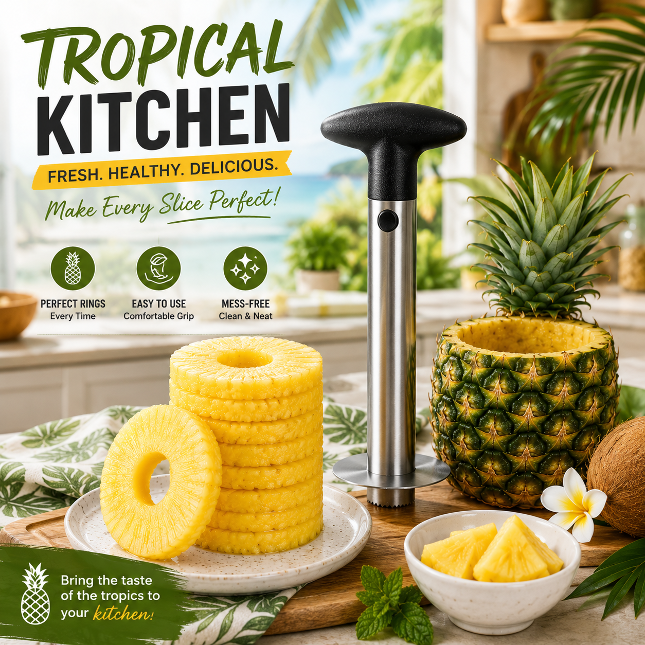 3 in 1 Pineapple Peeler, Corer and Slicer
