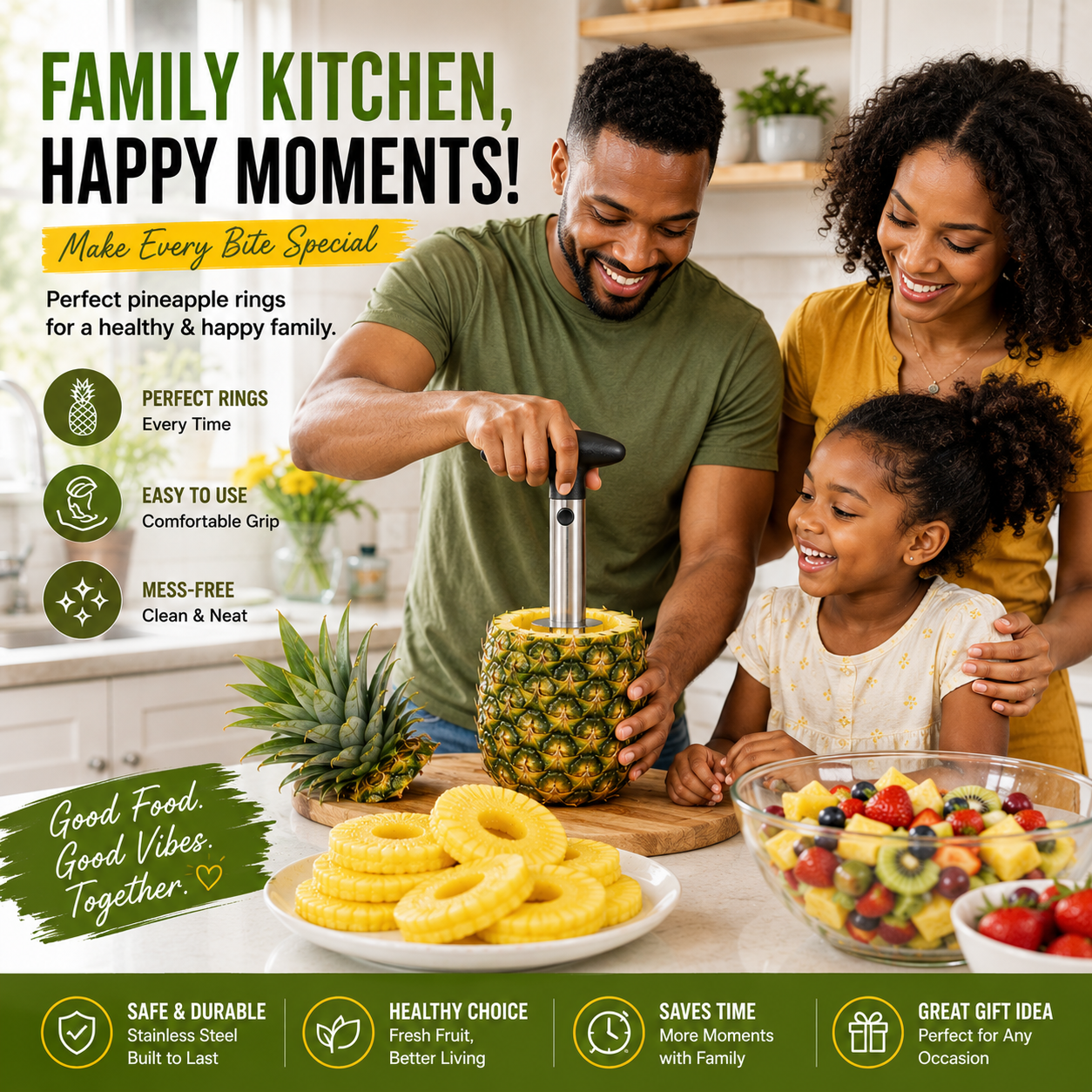 3 in 1 Pineapple Peeler, Corer and Slicer