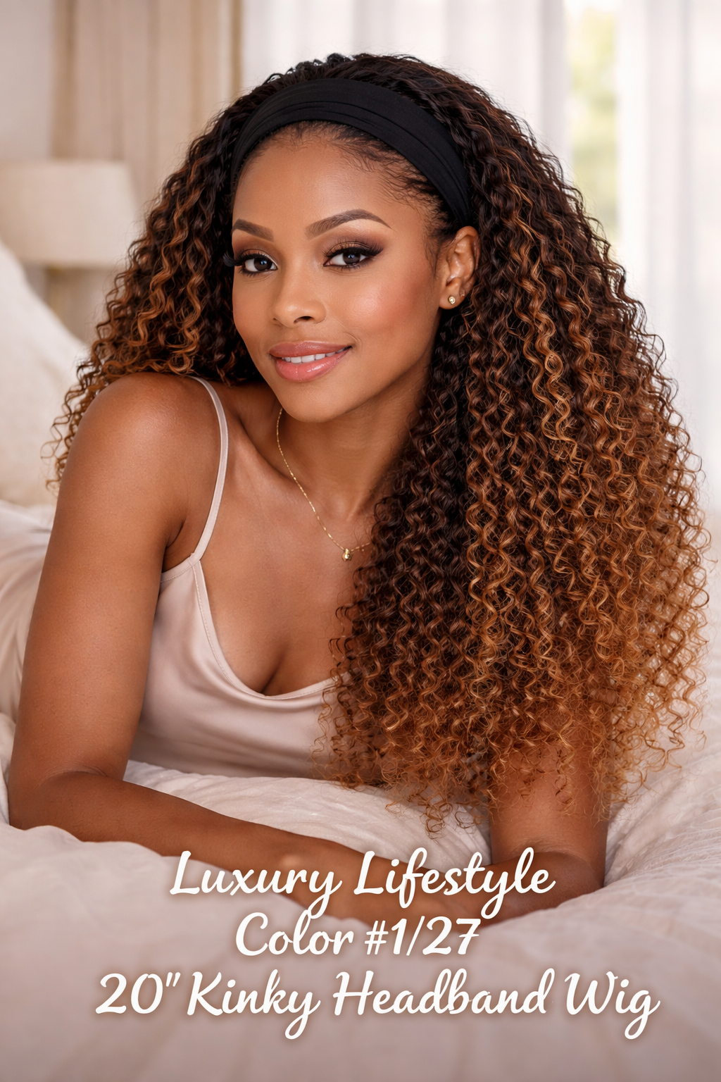 20 inch Human Hair Blend Headband Wig – Wavy Yaki & Kinky Styles