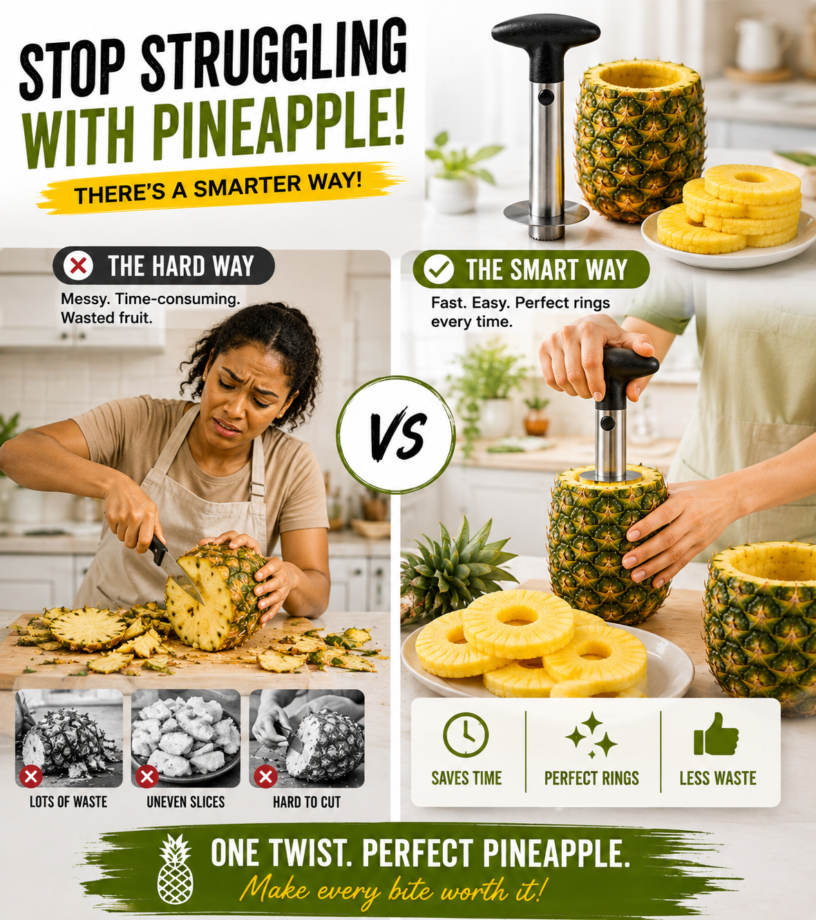 3 in 1 Pineapple Peeler, Corer and Slicer
