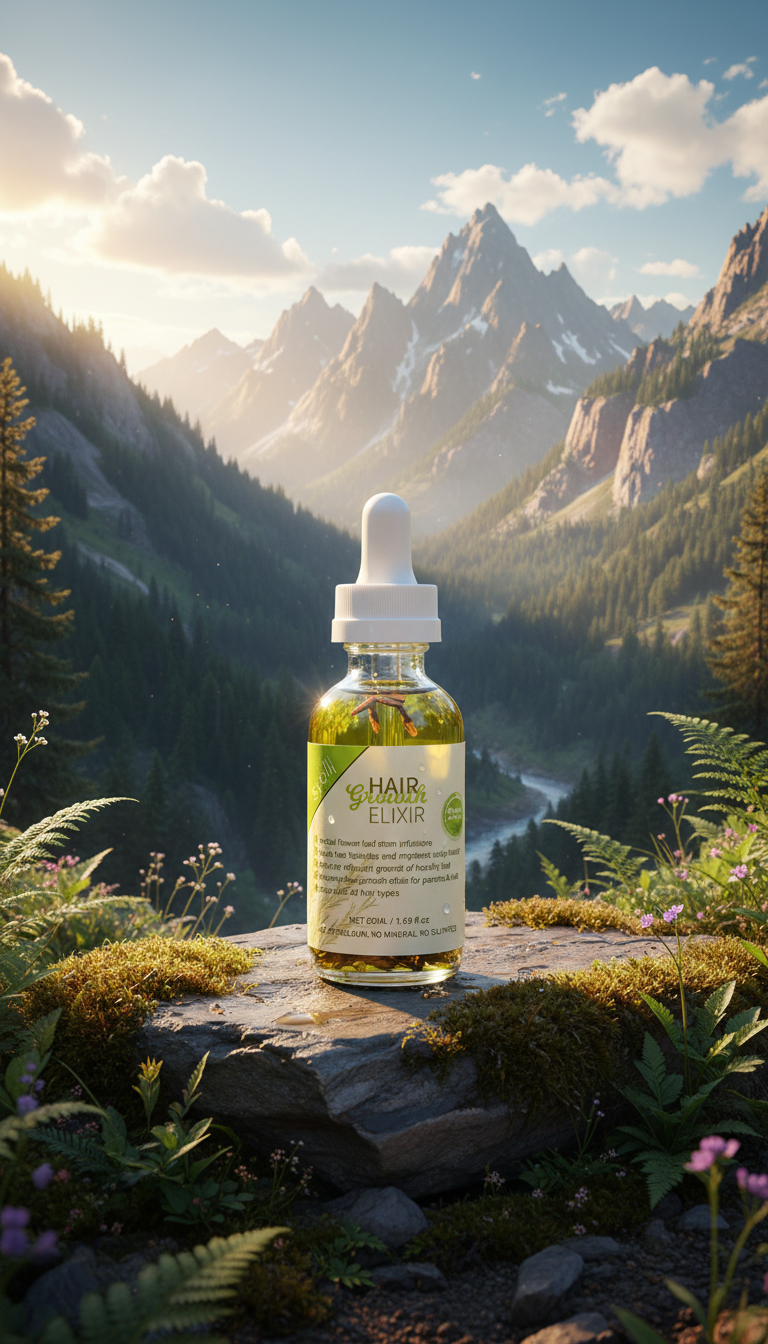100% Natural Organic Hair Growth Elixir with Rosemary, Castor, Almond Oil Men Women Scalp Care Serum Hair Treatment Growth Oil