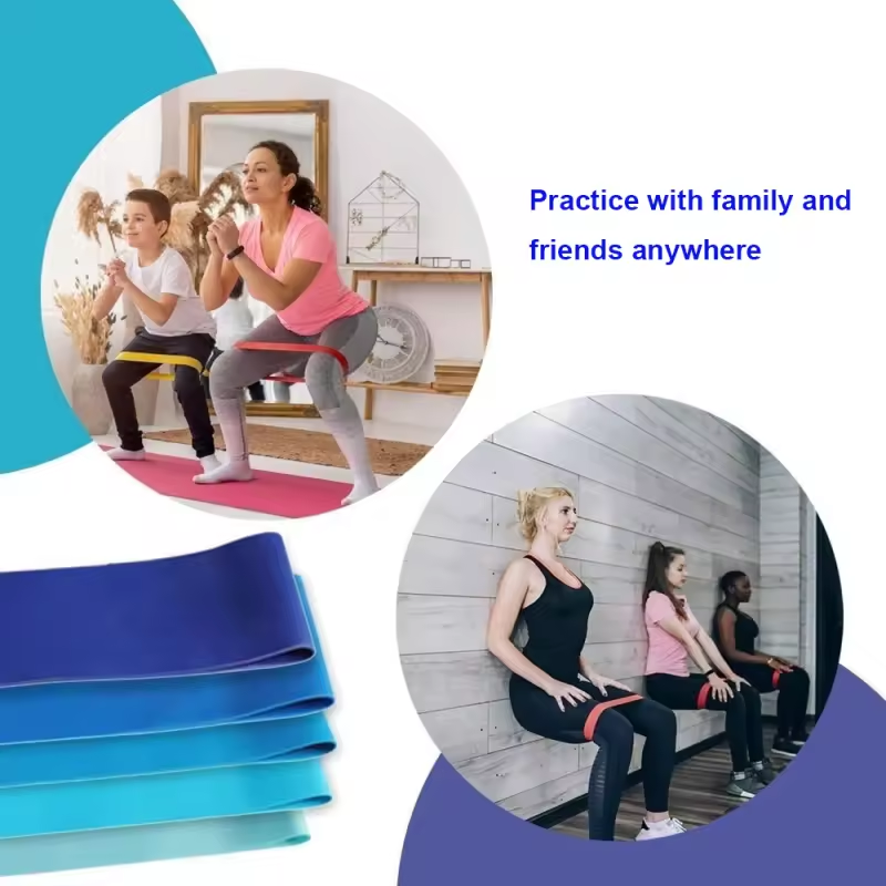 5pack High Quality Elastic Fitness Blue Resistance Band Set  for Exercise