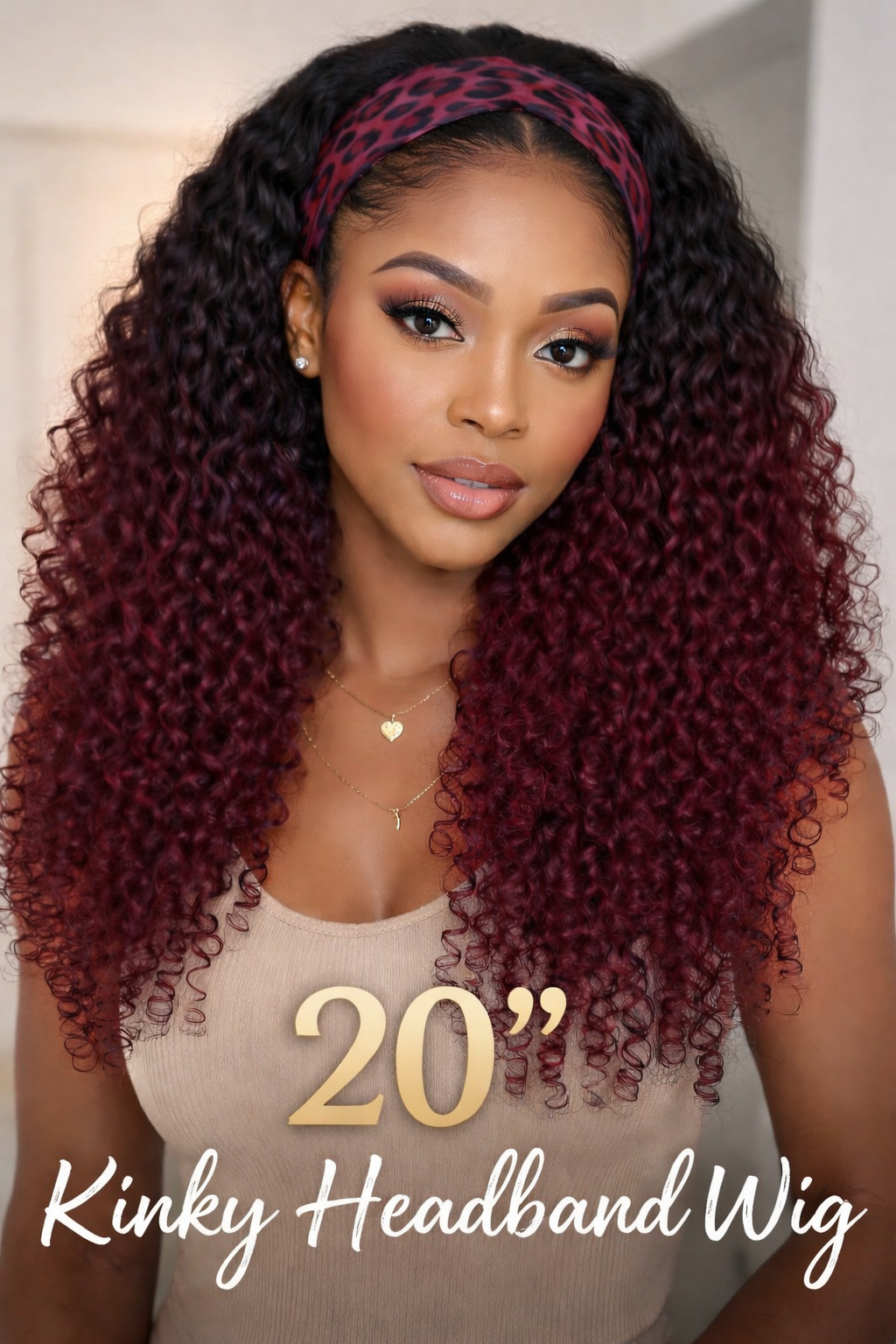 20 inch Human Hair Blend Headband Wig – Wavy Yaki & Kinky Styles