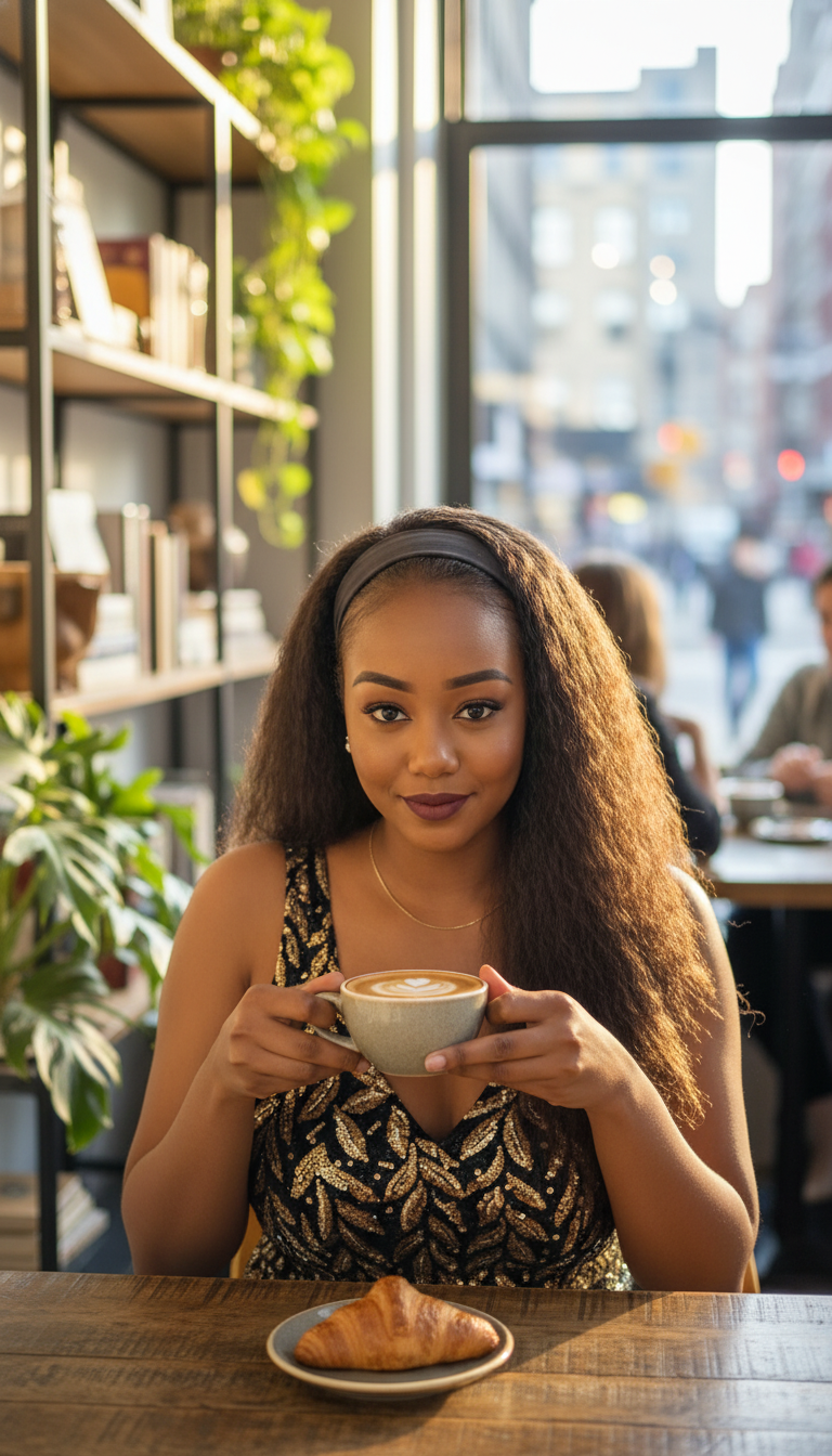 20 inch Human Hair Blend Headband Wig – Wavy Yaki & Kinky Styles