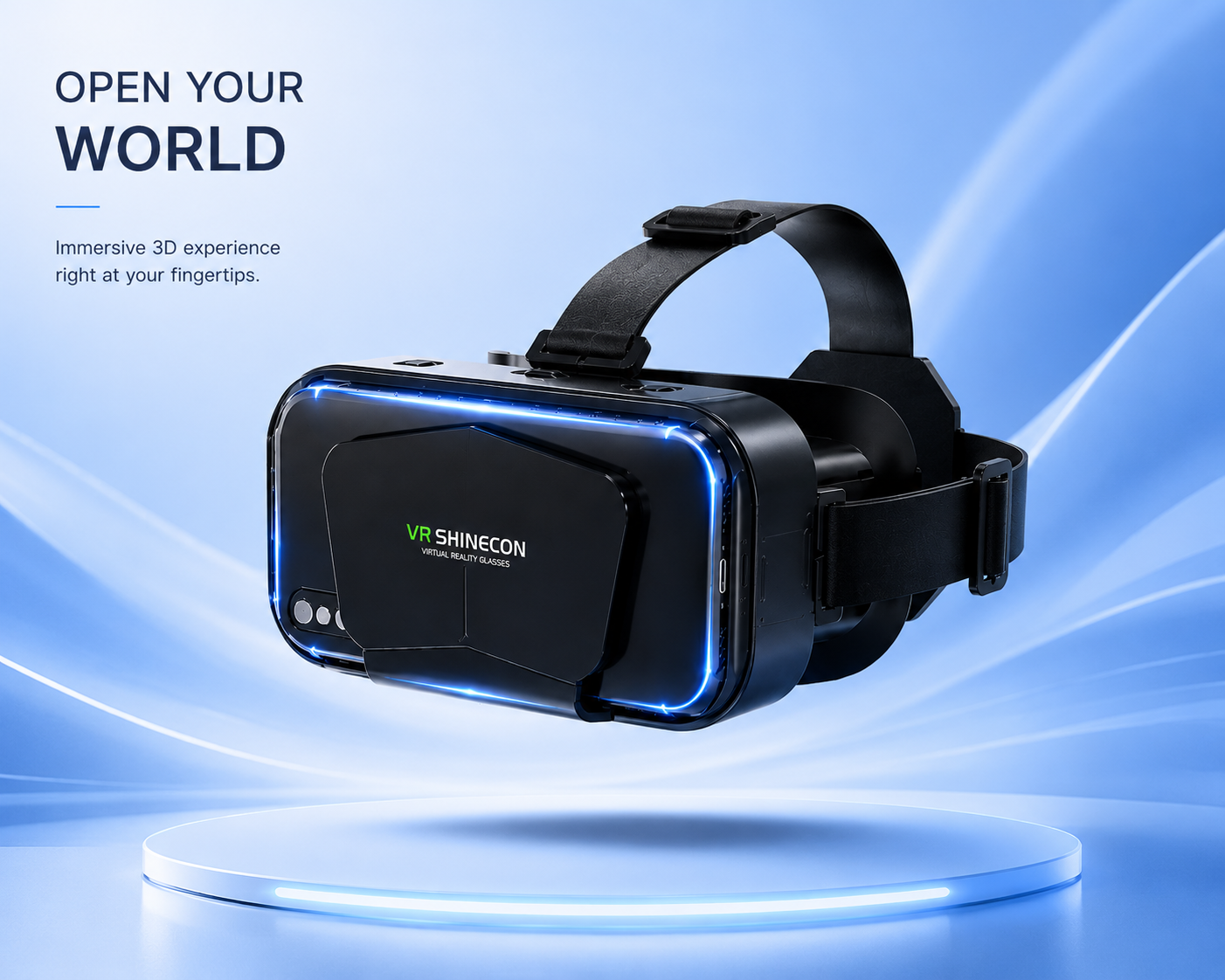 VR Shinecon 3D VR Headset – Immersive Virtual Reality Glasses for Smartphones