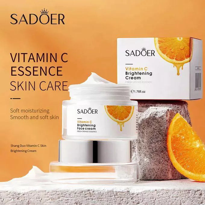 Sadoer Vitamin C Brightening Face Cream Moisturizing Anti-Aging Firming Skin Care Cream