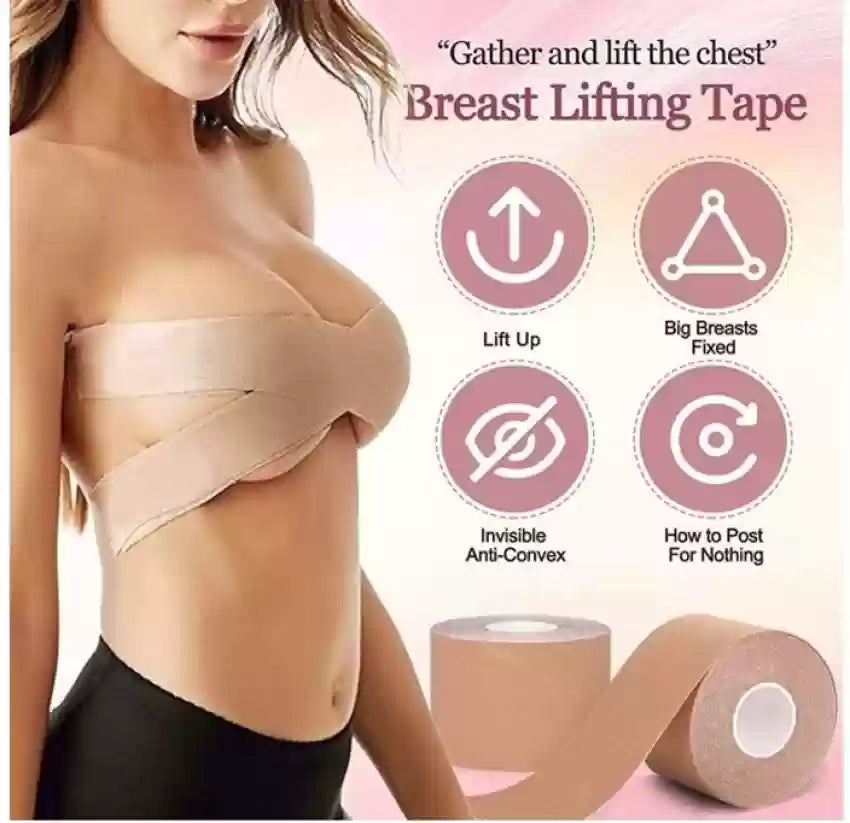 2pack Breast lifting tape, breathable Roll Adhesive 5cm Waterproof Boob Lifting Tape Breast Lift Tape Boob Body Tape for Women