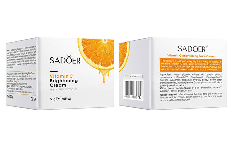 Sadoer Vitamin C Brightening Face Cream Moisturizing Anti-Aging Firming Skin Care Cream