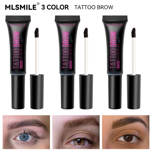 Semi Permanent Brow Tint Last Up to 3 Days Waterproof Long Lasting Tattoo Eyebrow Gel Peel Off Eyebrow Tint