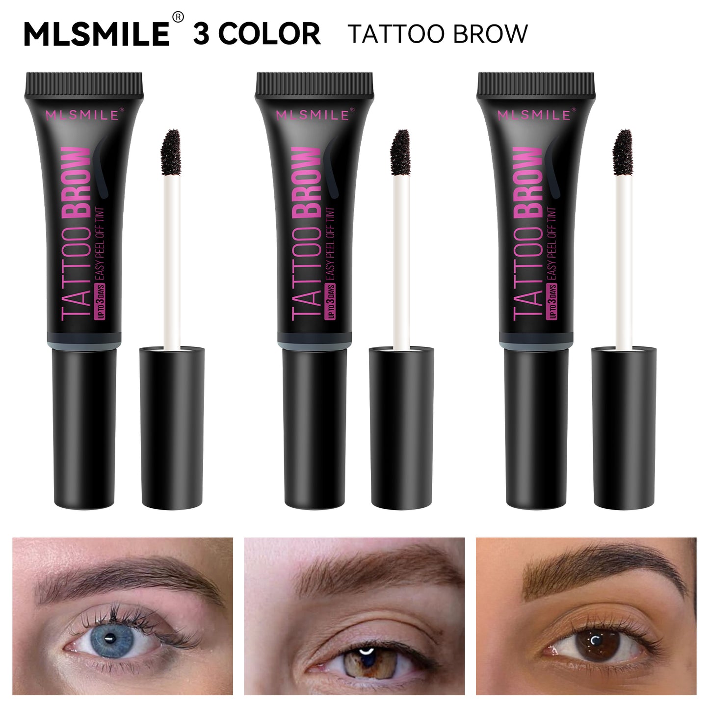 Semi Permanent Brow Tint Last Up to 3 Days Waterproof Long Lasting Tattoo Eyebrow Gel Peel Off Eyebrow Tint